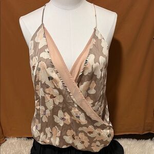 Lulu's Floral Camisole in Cream and Tan